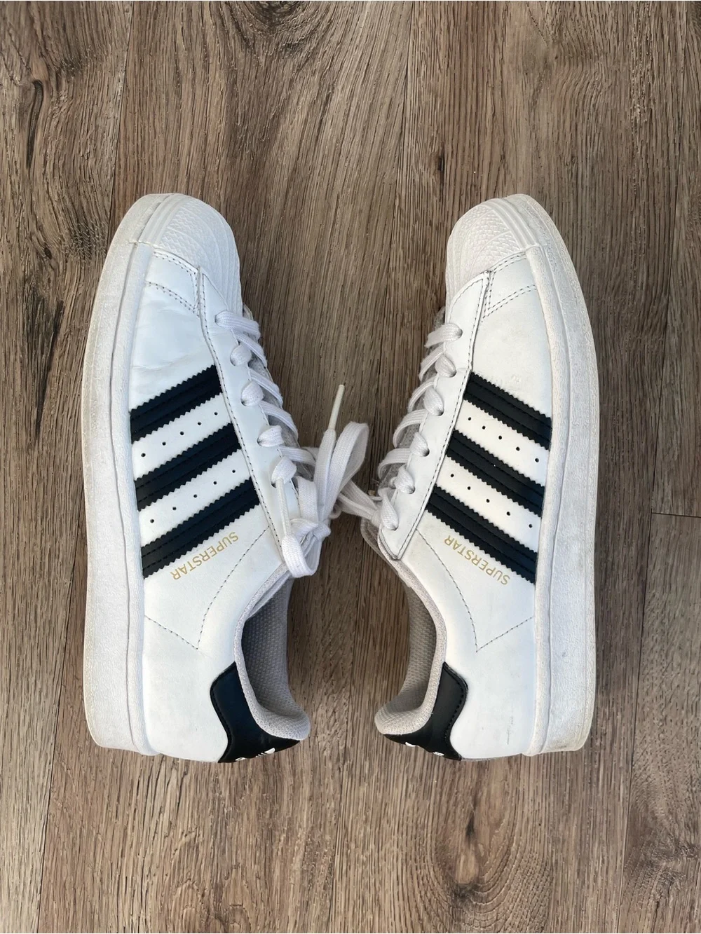 Women Size 7 adidas Superstar Shell Toe White Black Shoes